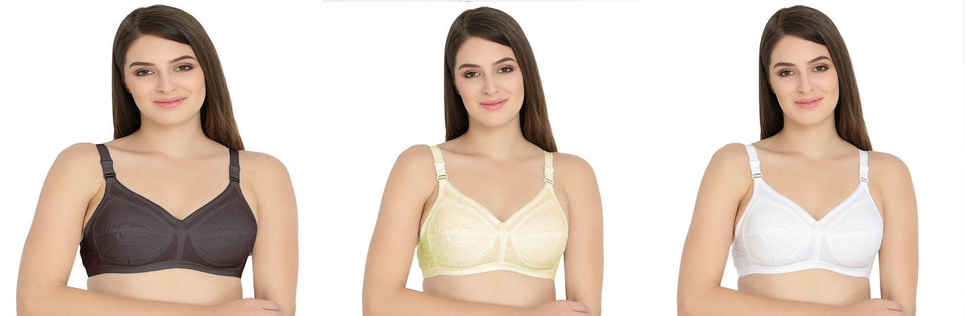 Round Stich Cotton Bra Assorted Colour 6 Pcs Pack