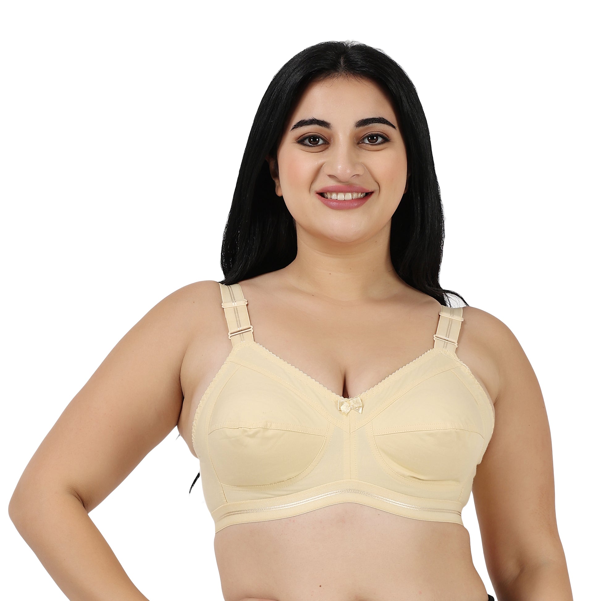 Full Coverage Back 4 Hook Cotton bra Assorted Colour 6 Pcs Pack