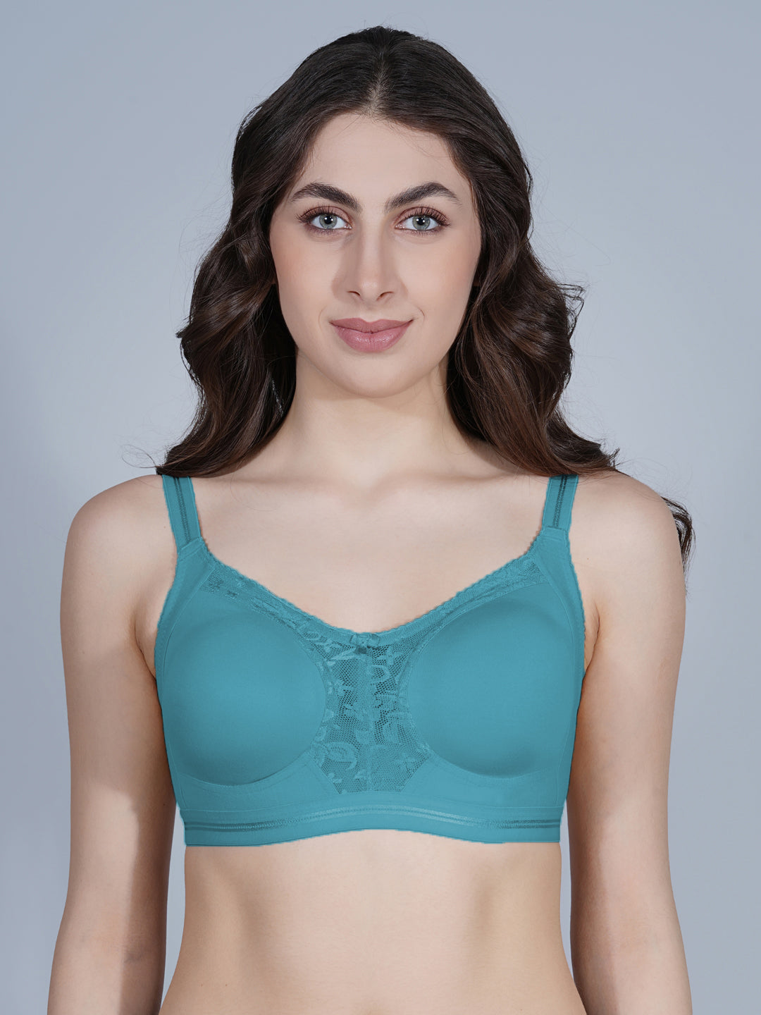 Centre Lace Seamless Full Coverage Non Padded Bra