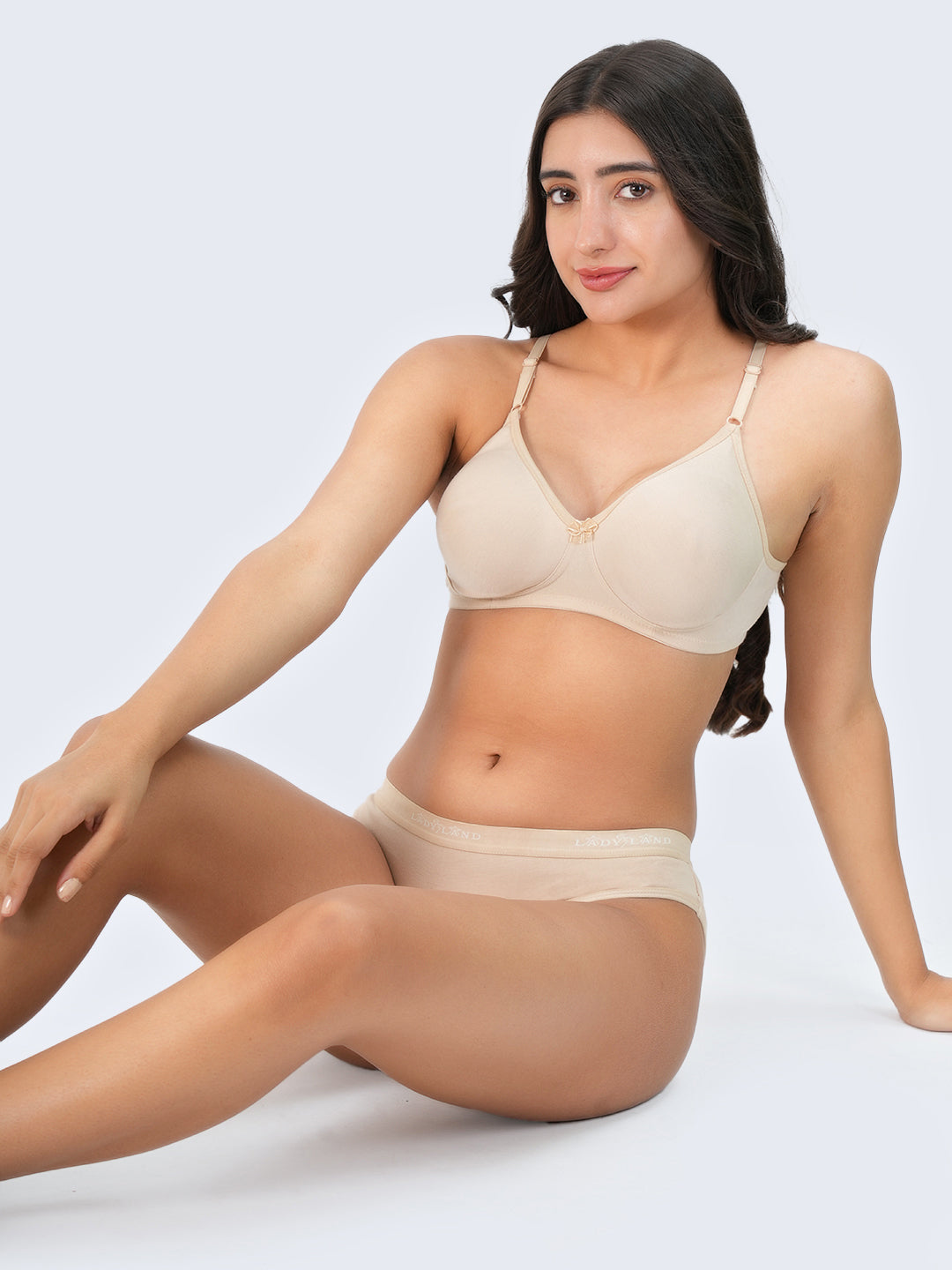 Seamless Bra & Panty Assorted Colour 3 Pcs Pack