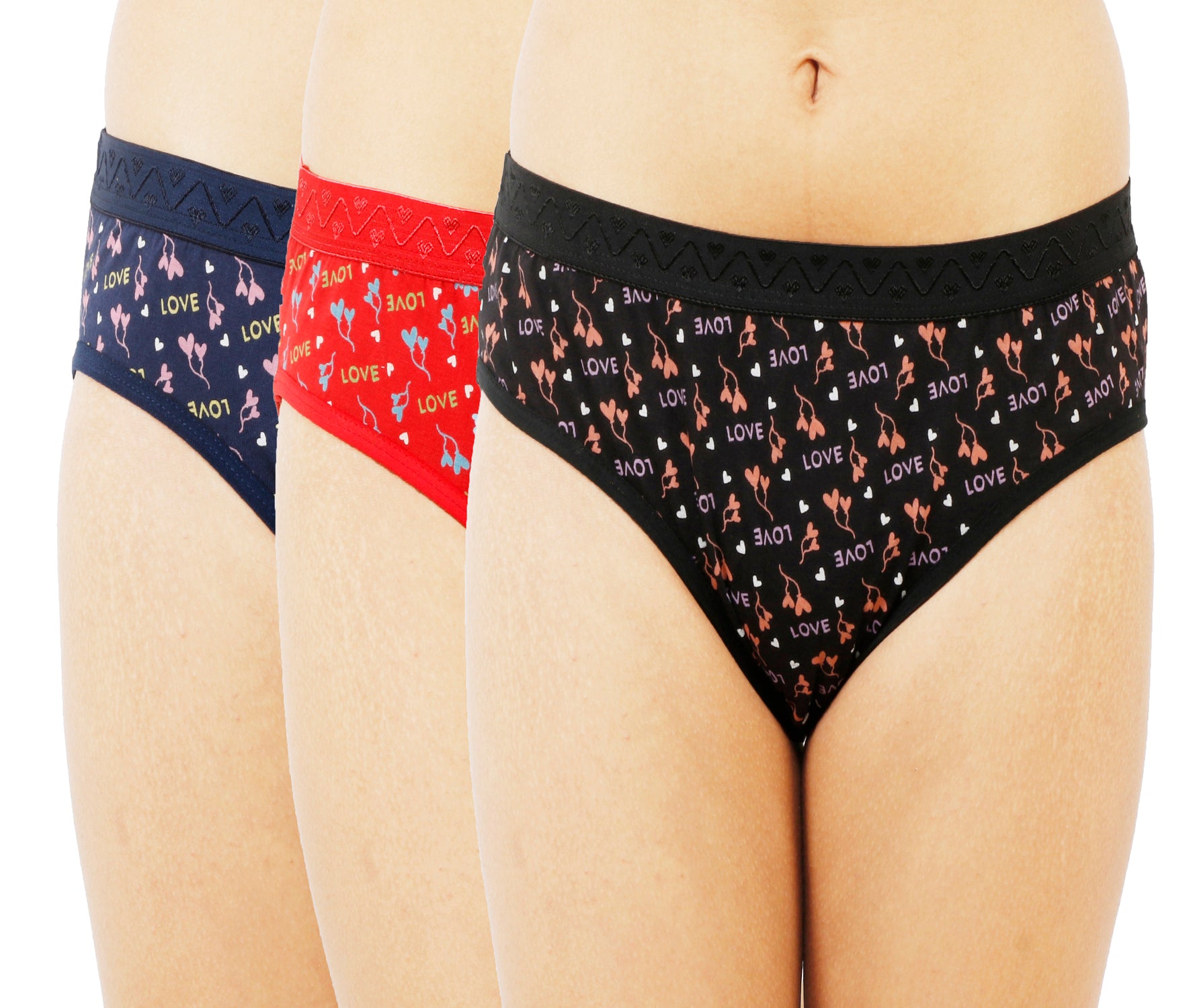 Women Full Coverage Printed Hipster Panty 12 Pcs Pack