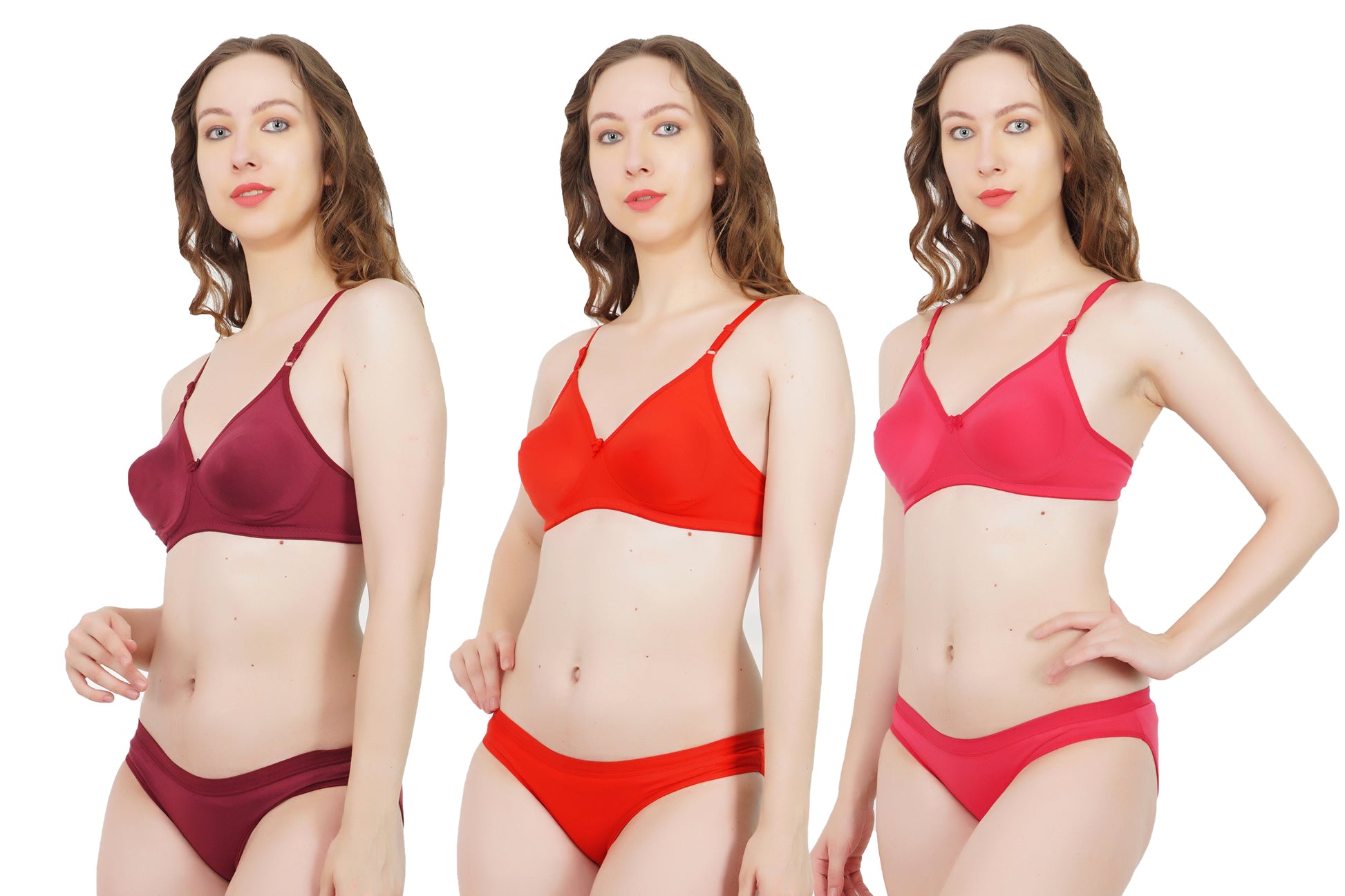 Lace Bra & Panty Set Assorted Colour 4 Pcs Pack