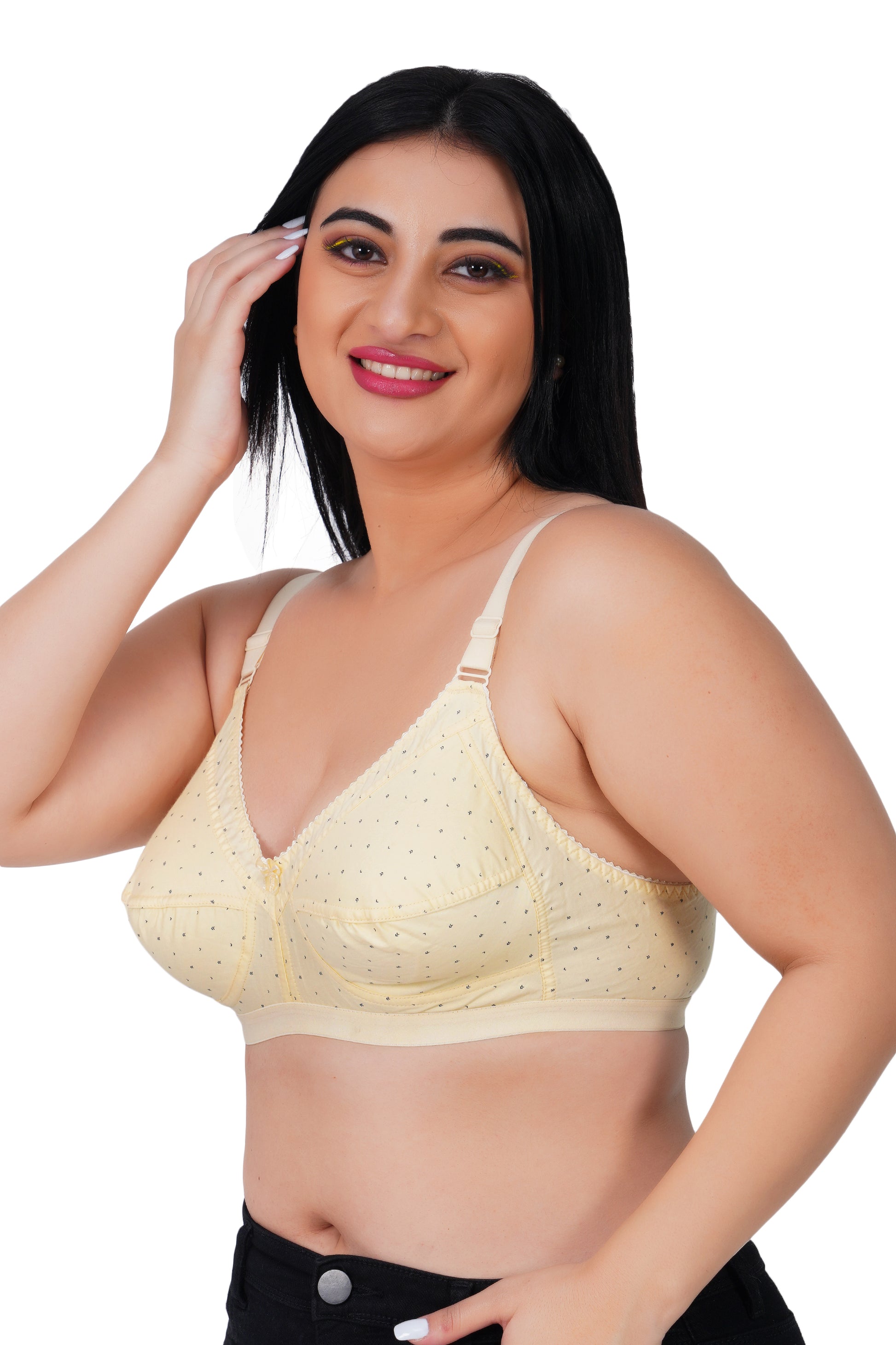 Full Coverage Printed Bra Assorted Colour 6 Pcs Pack