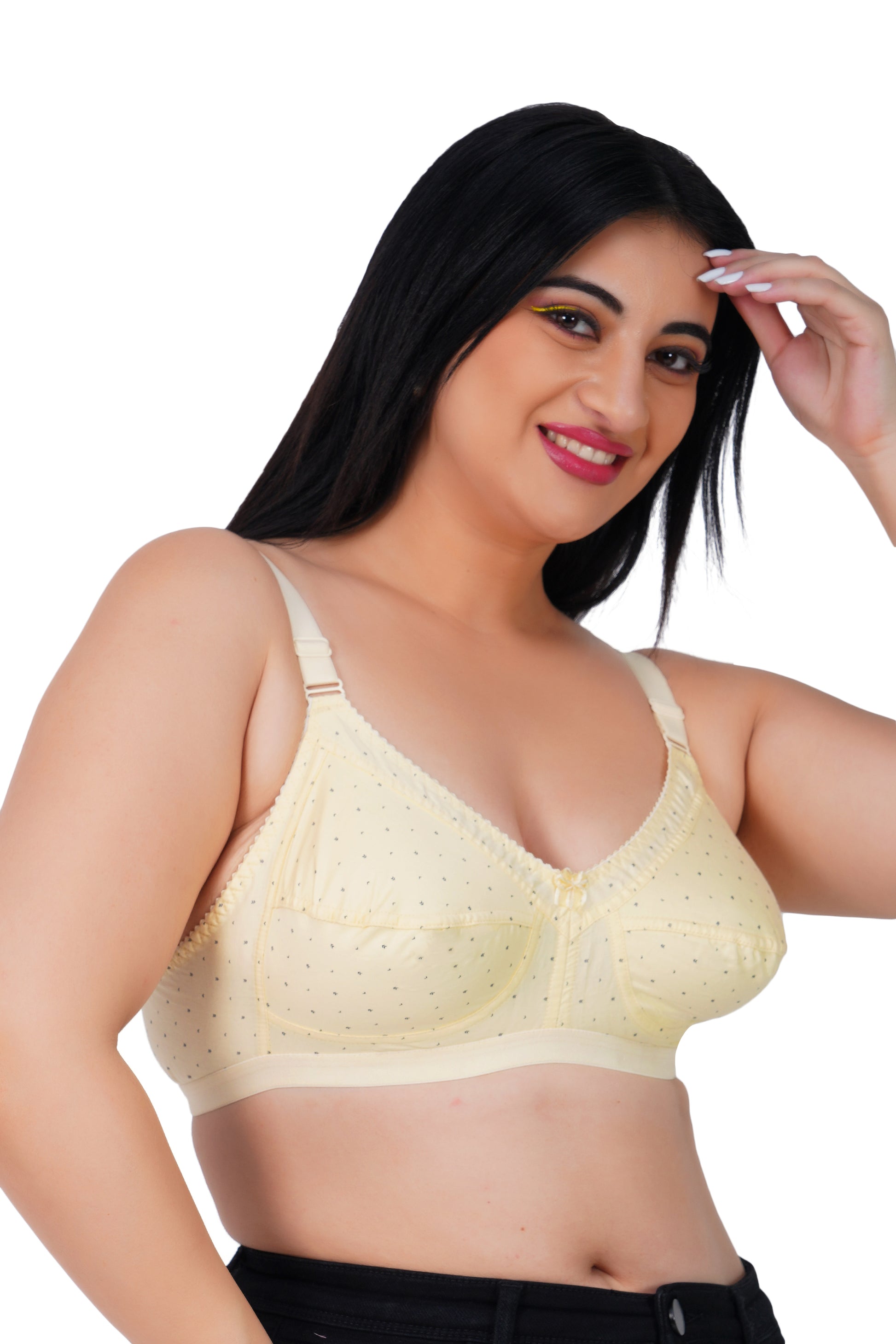 Full Coverage Printed Bra Assorted Colour 6 Pcs Pack