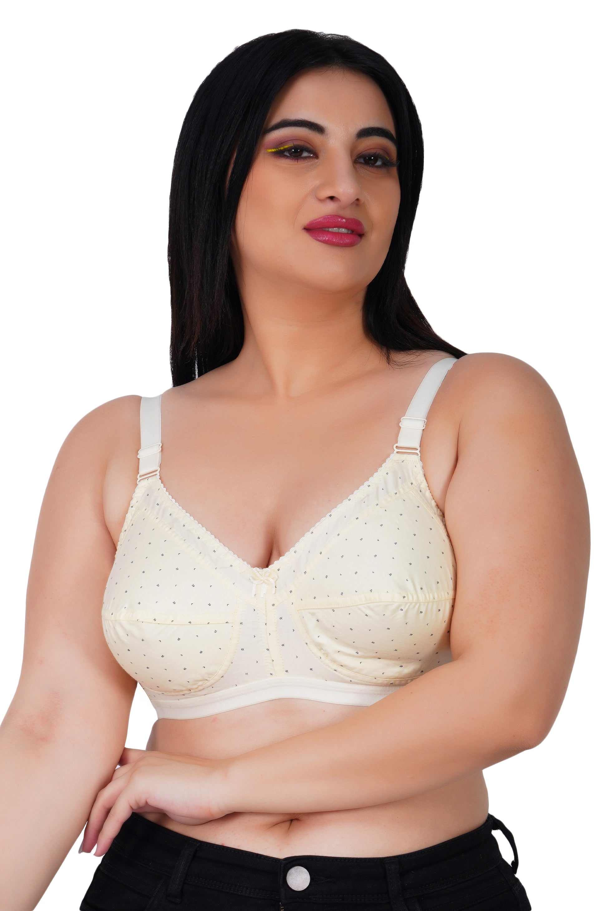 Full Coverage Printed Bra Assorted Colour 6 Pcs Pack