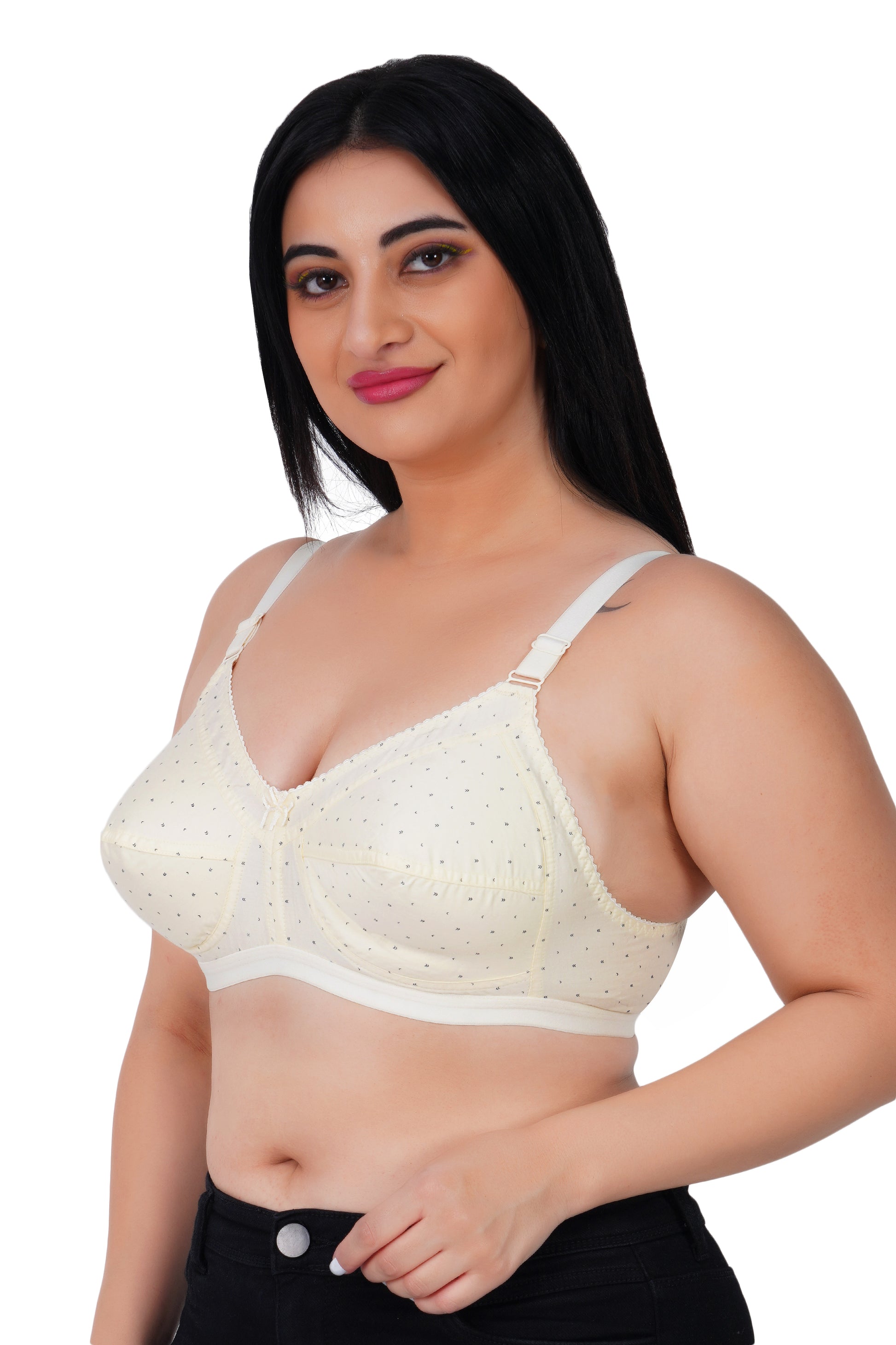 Full Coverage Printed Bra Assorted Colour 6 Pcs Pack