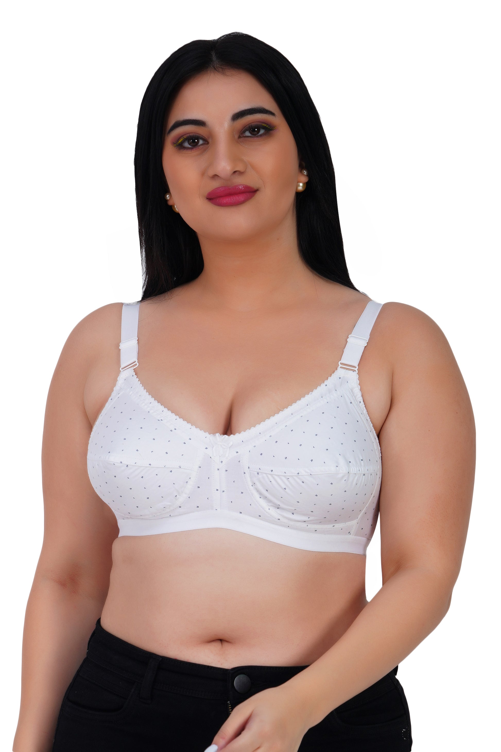 Full Coverage Printed Bra Assorted Colour 6 Pcs Pack