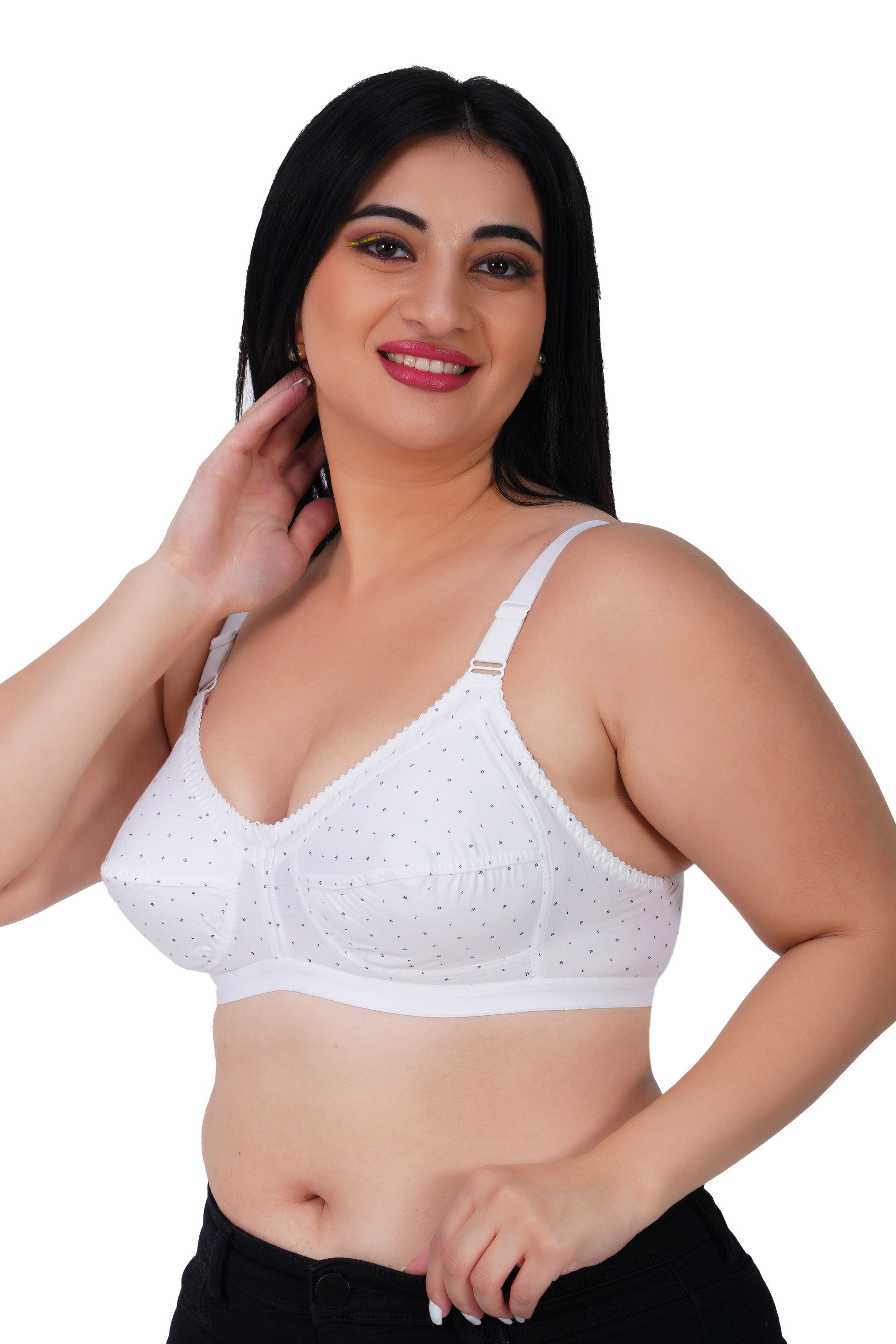 Full Coverage Printed Bra Assorted Colour 6 Pcs Pack