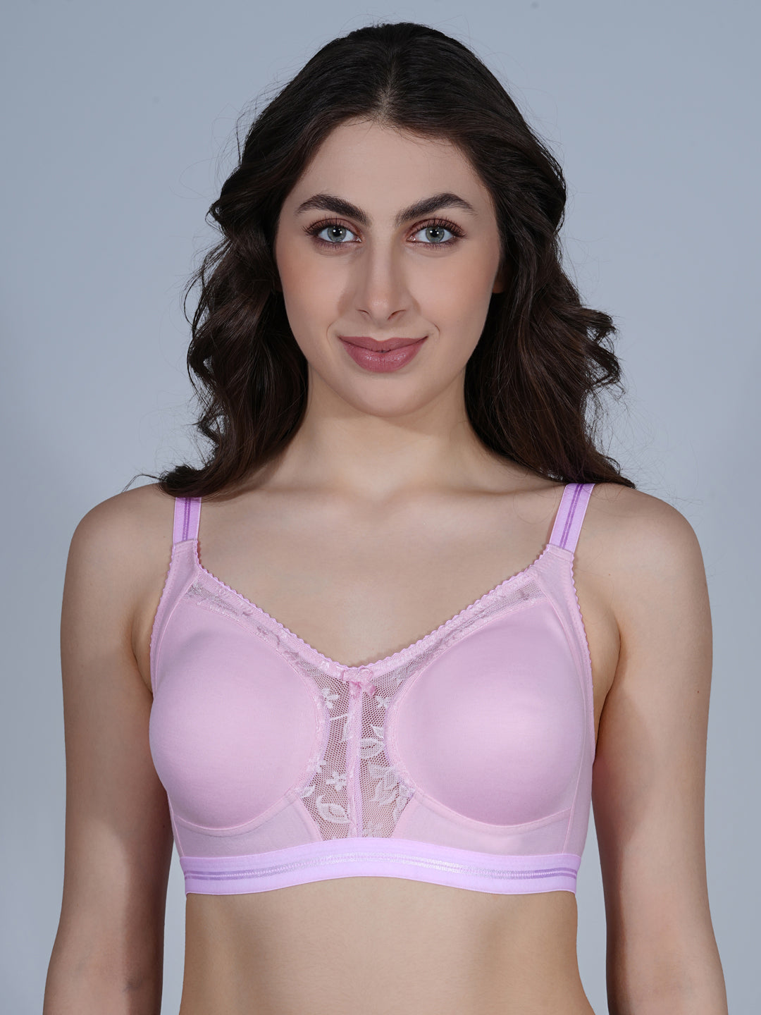 Centre Lace Seamless Full Coverage Non Padded Bra
