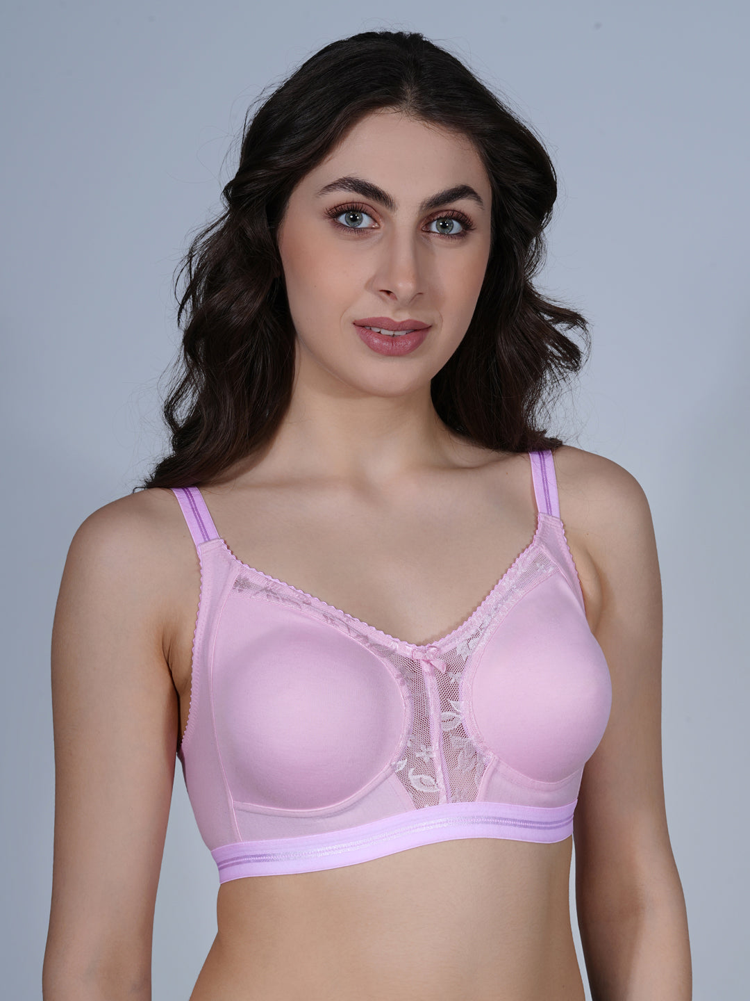 Centre Lace Seamless Full Coverage Non Padded Bra