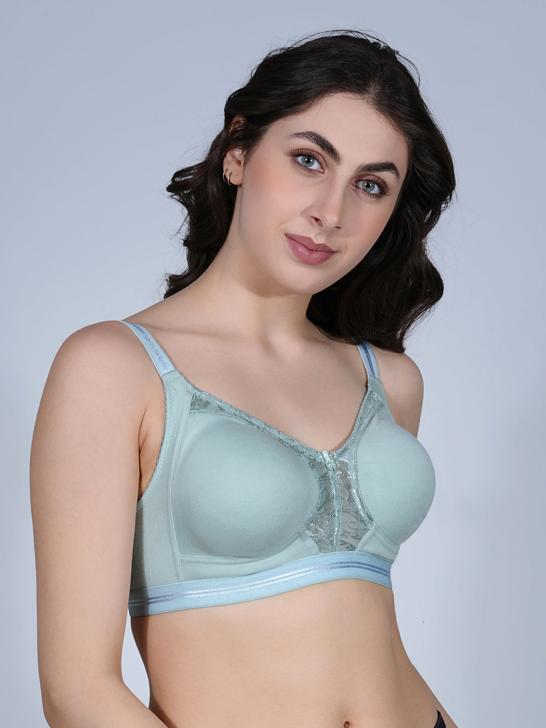 Centre Lace Seamless Full Coverage Non Padded Bra