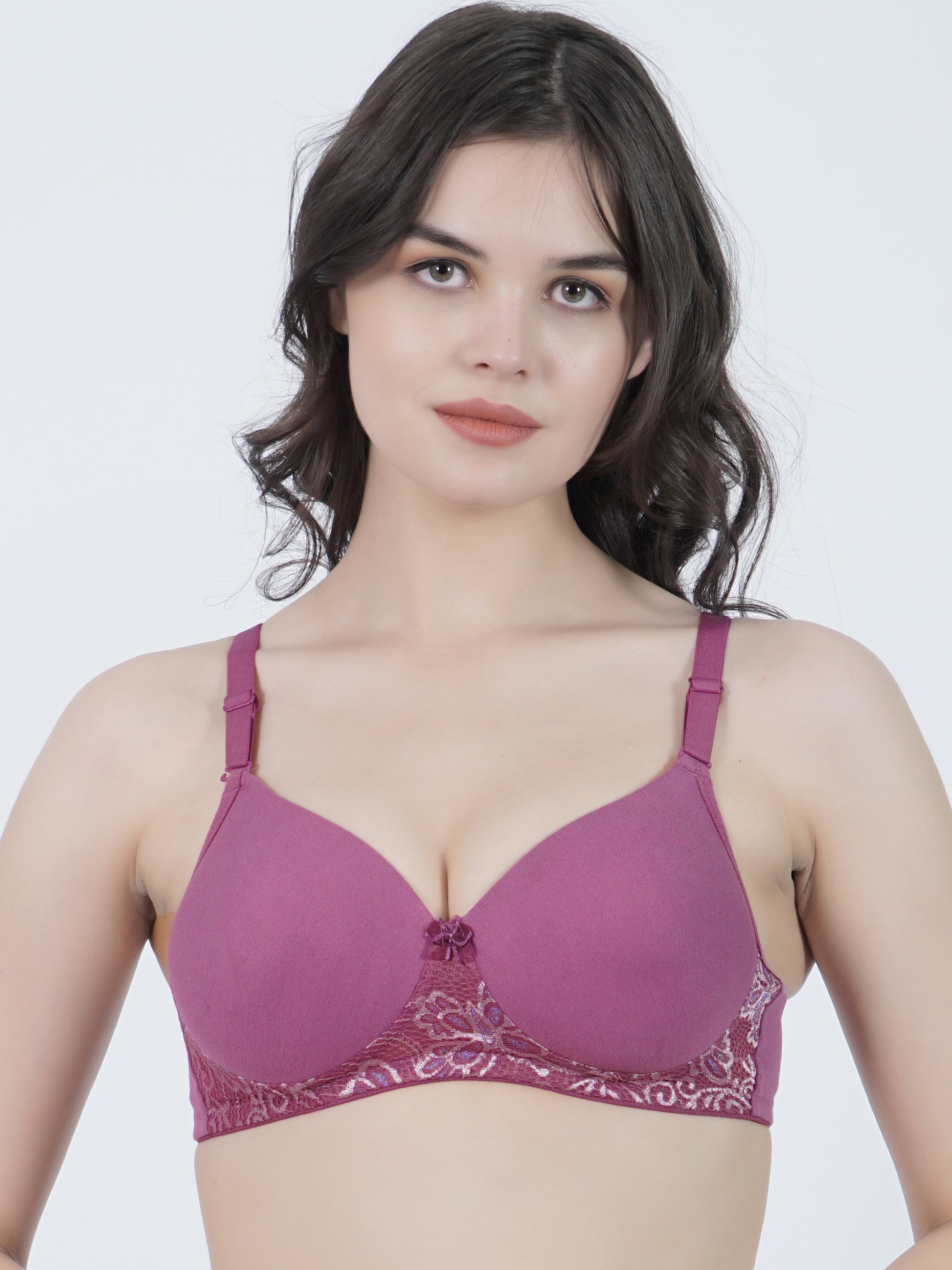 Centre Lace Seamless Full Coverage Padded Bra