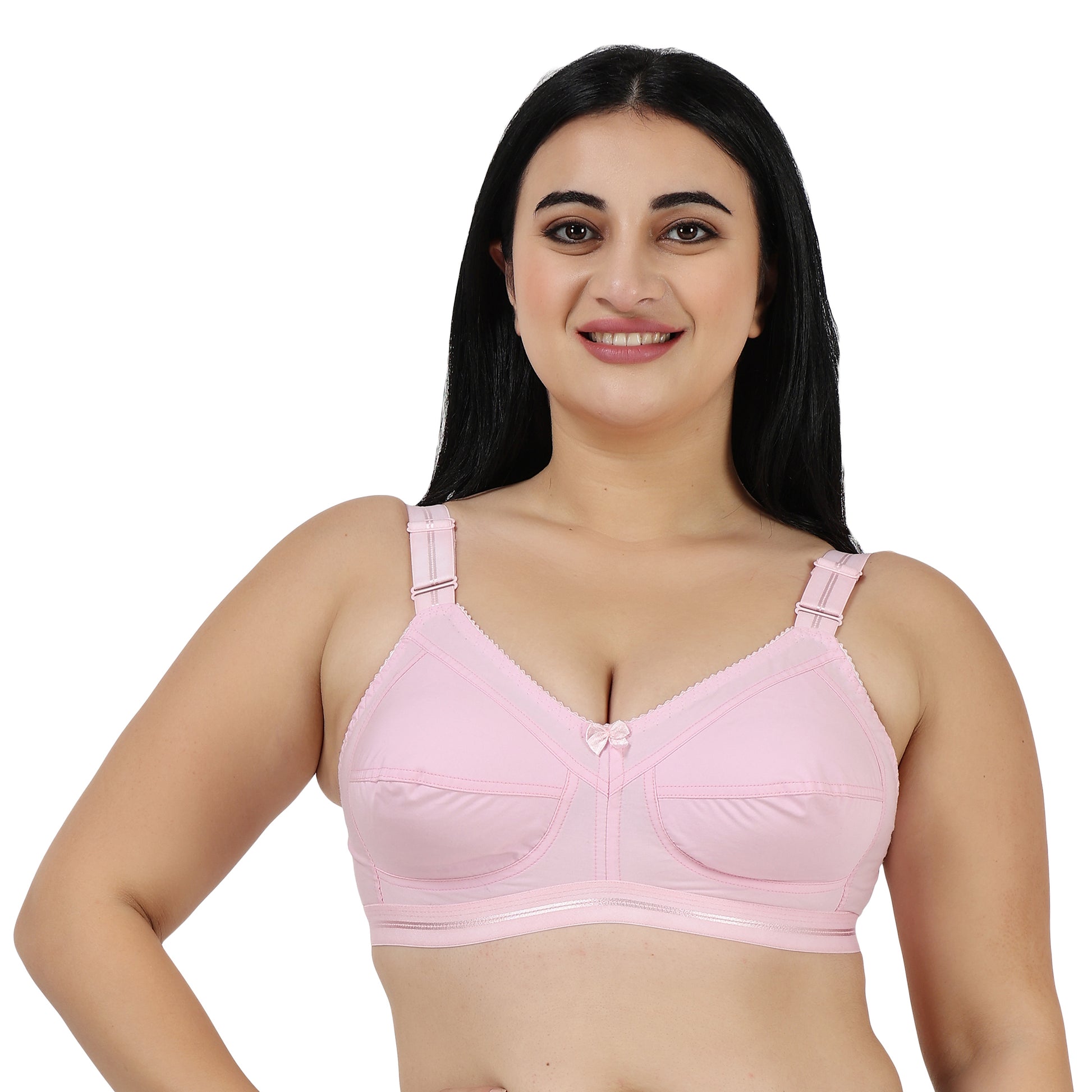 Full Coverage Back 4 Hook Cotton bra Assorted Colour 6 Pcs Pack