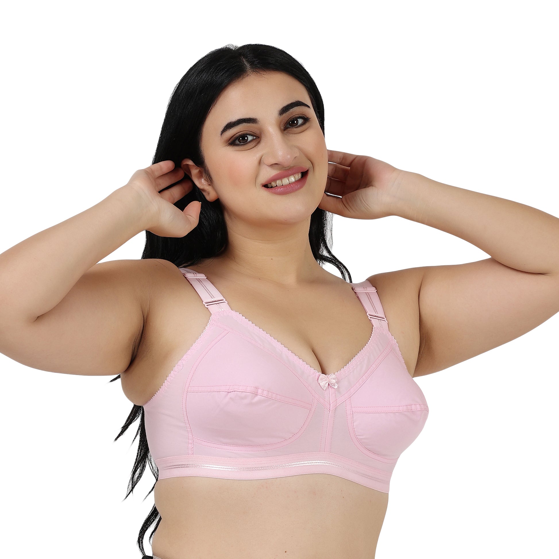 Full Coverage Back 4 Hook Cotton bra Assorted Colour 6 Pcs Pack