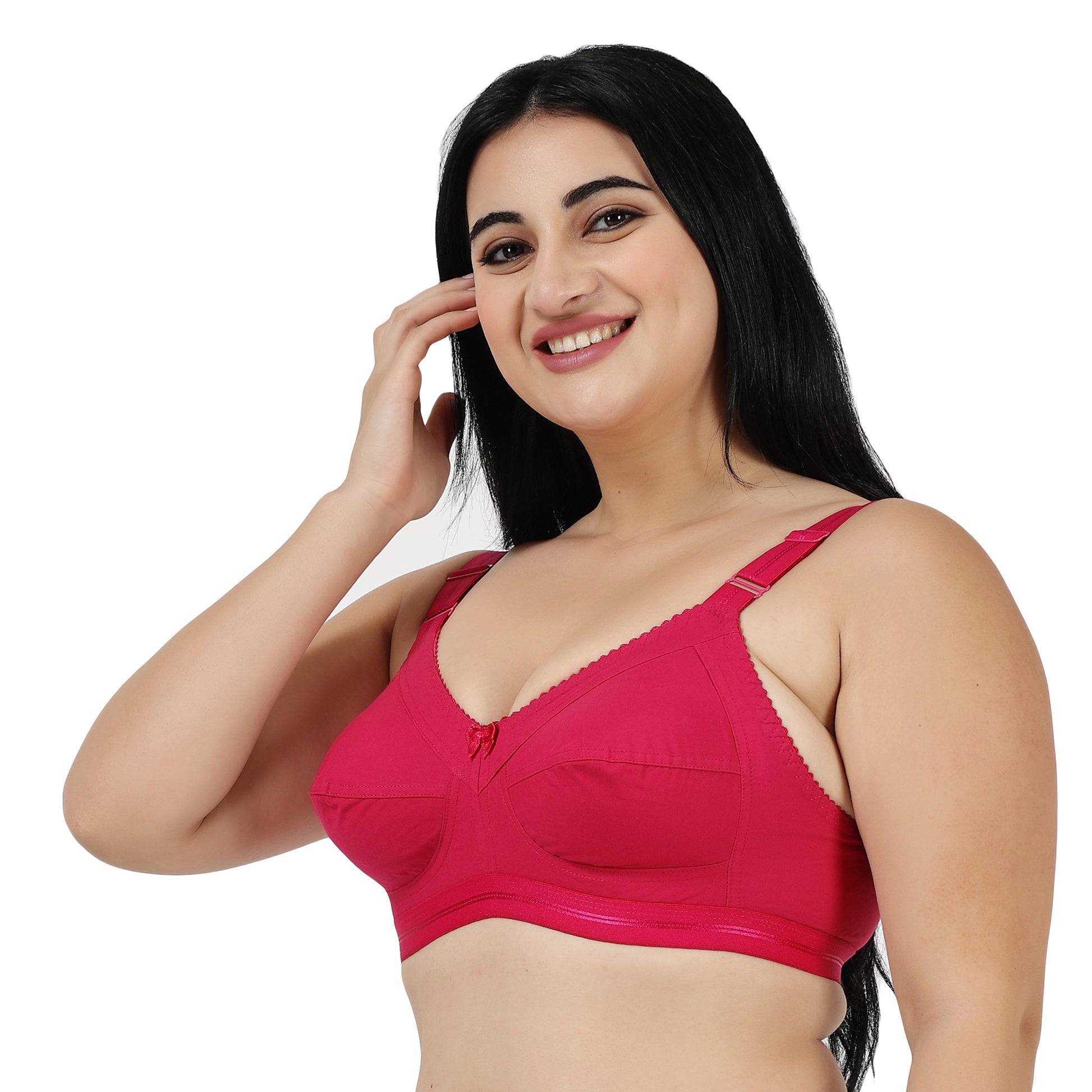 Full Coverage Back 4 Hook Cotton bra Assorted Colour 6 Pcs Pack