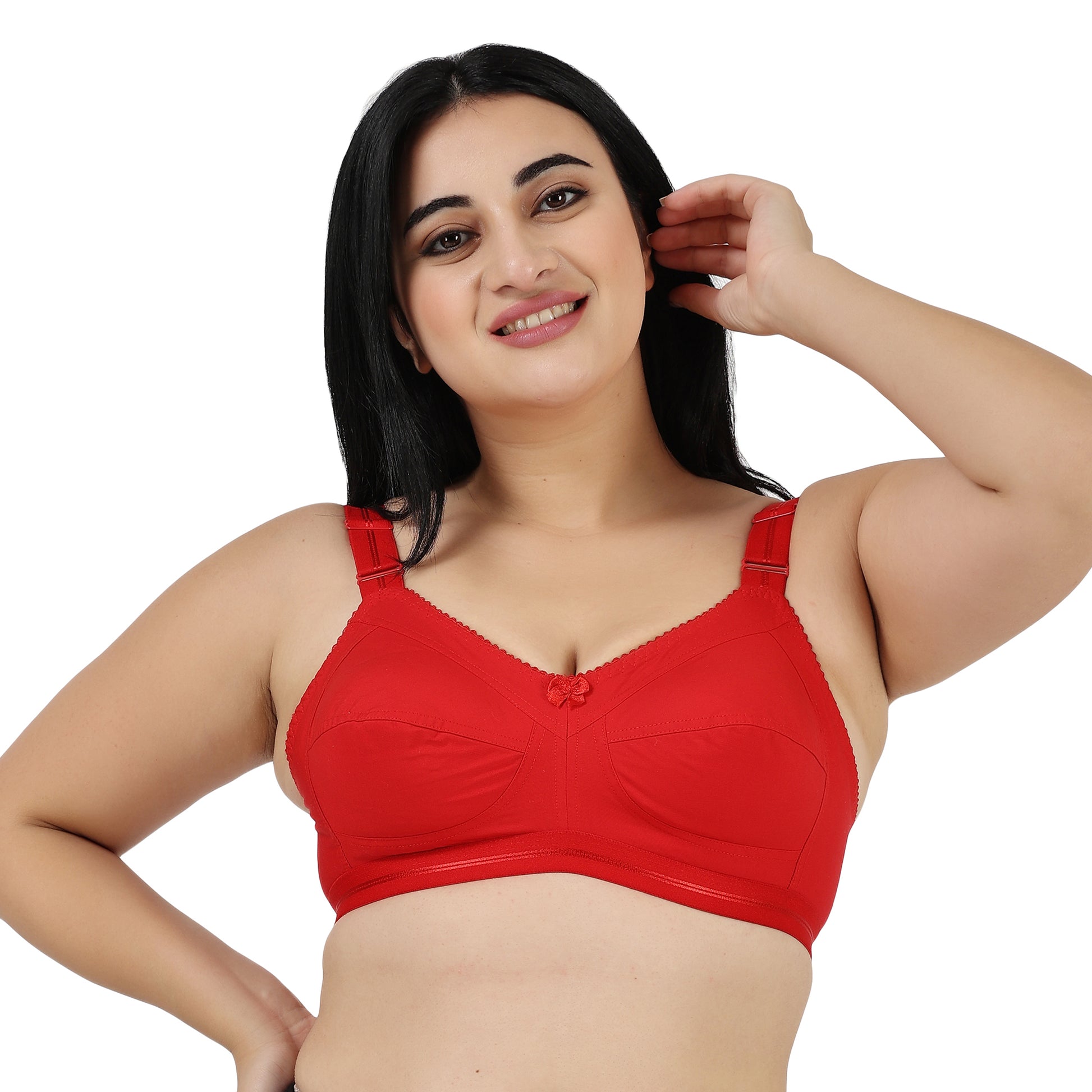 Full Coverage Back 4 Hook Cotton bra Assorted Colour 6 Pcs Pack