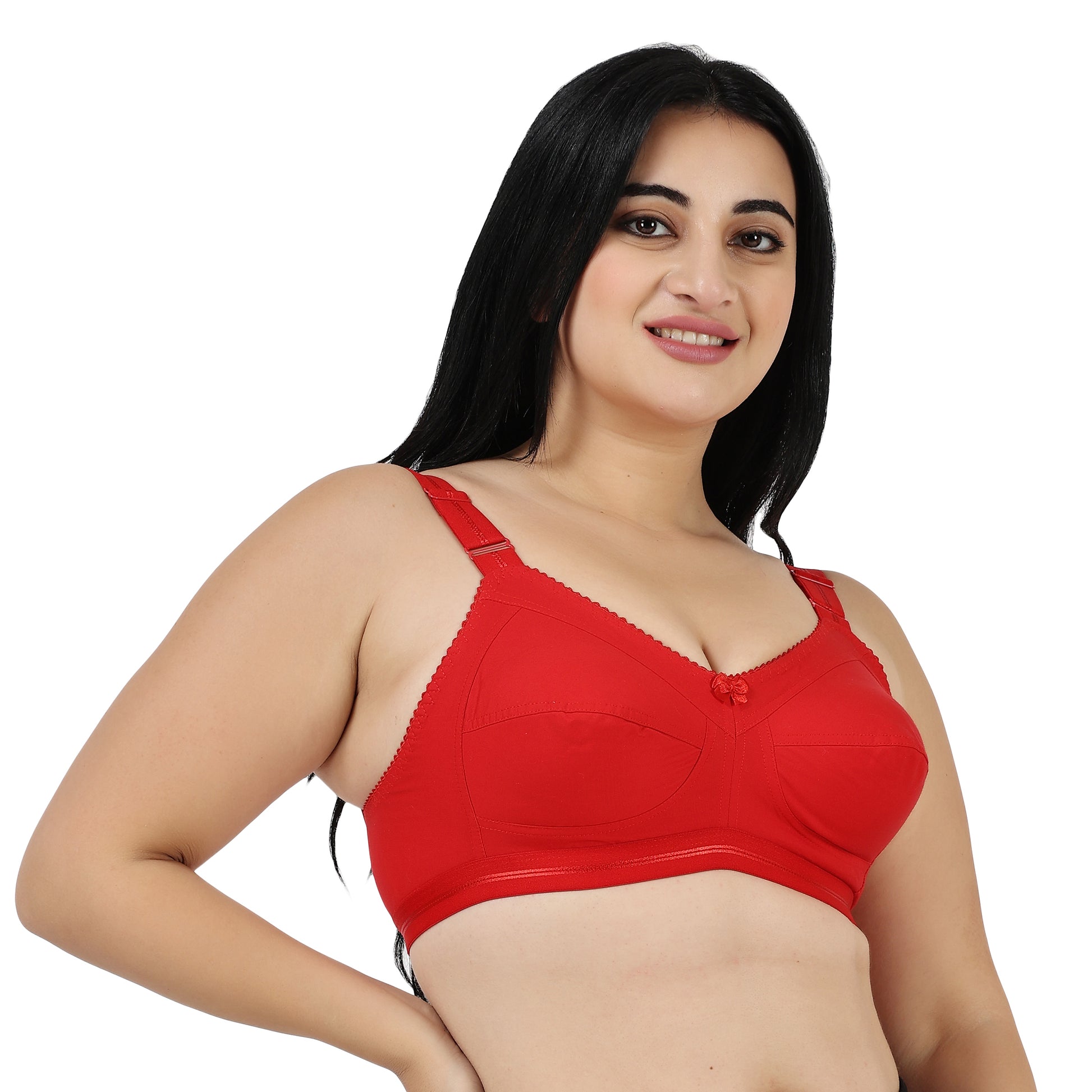 Full Coverage Back 4 Hook Cotton bra Assorted Colour 6 Pcs Pack