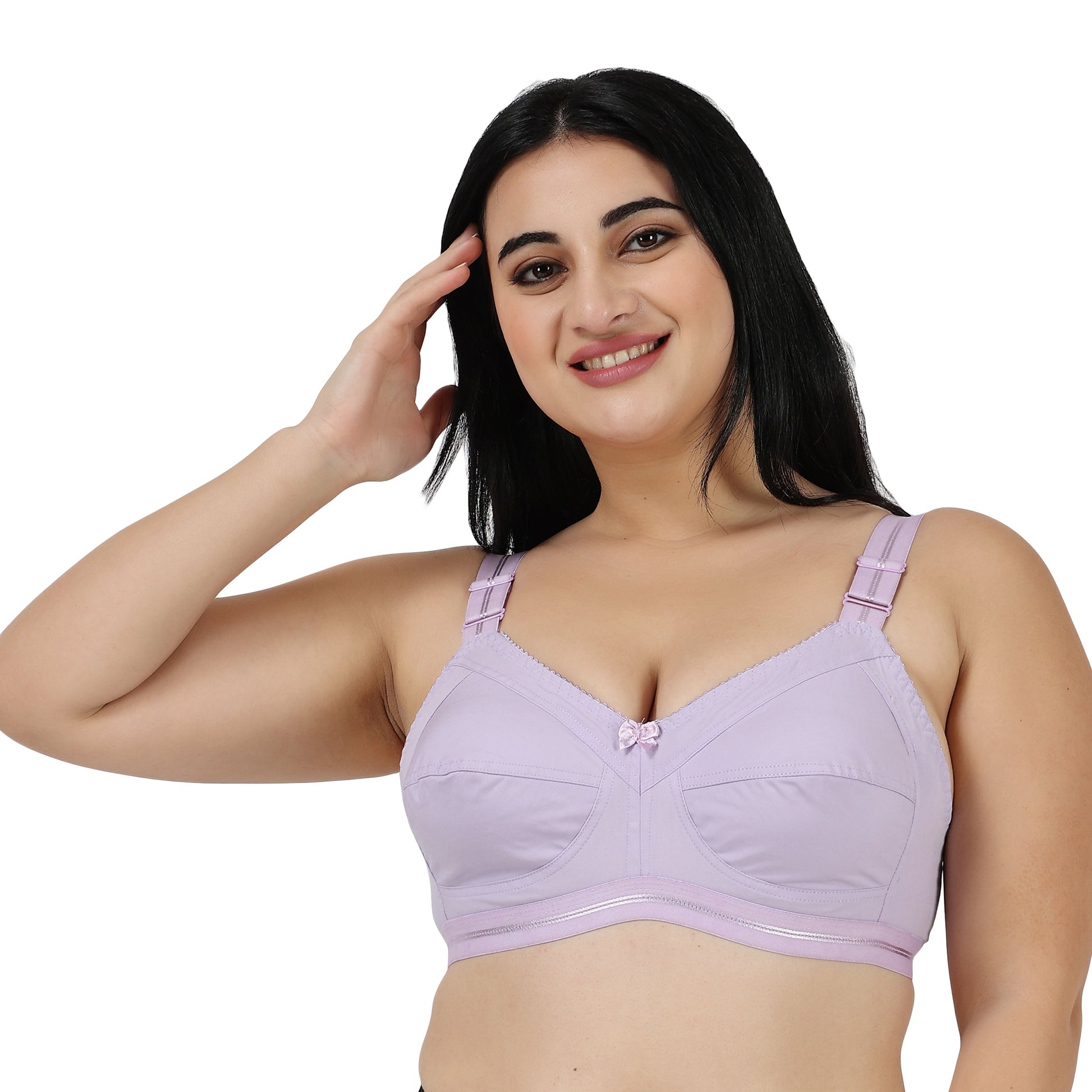 Full Coverage Back 4 Hook Cotton bra Assorted Colour 6 Pcs Pack
