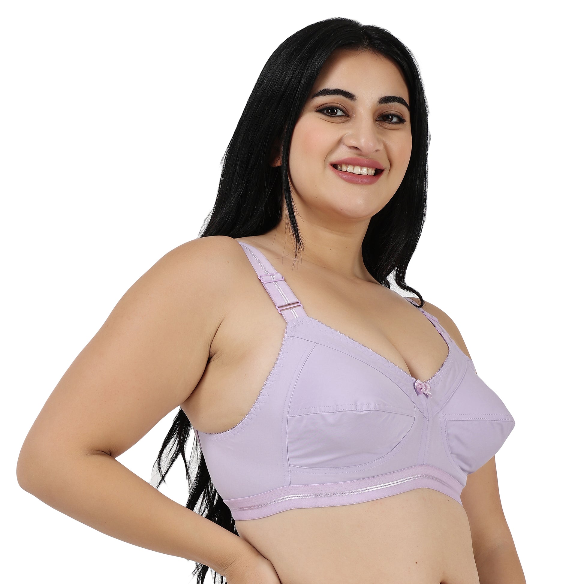 Full Coverage Back 4 Hook Cotton bra Assorted Colour 6 Pcs Pack