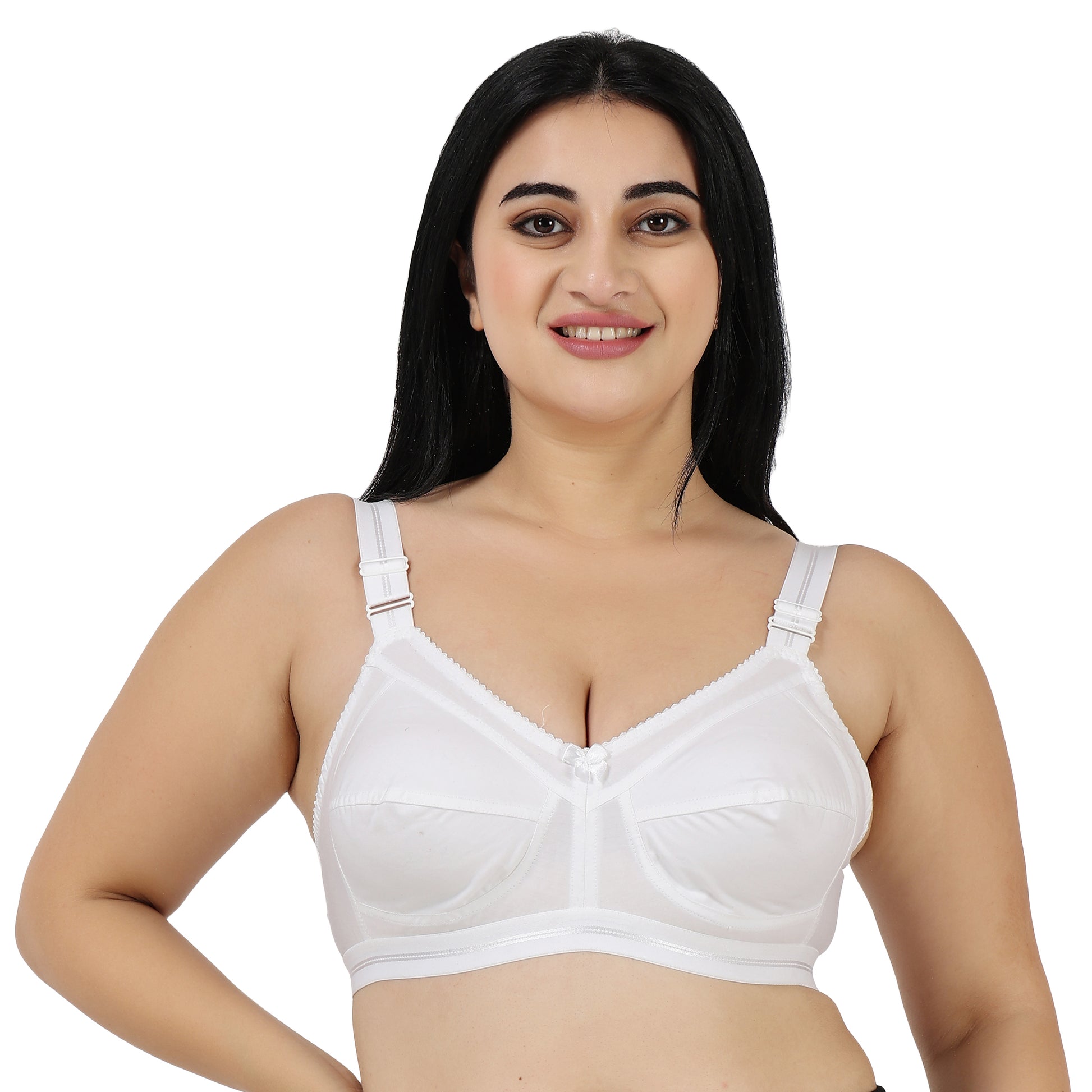 Full Coverage Back 4 Hook Cotton bra Assorted Colour 6 Pcs Pack