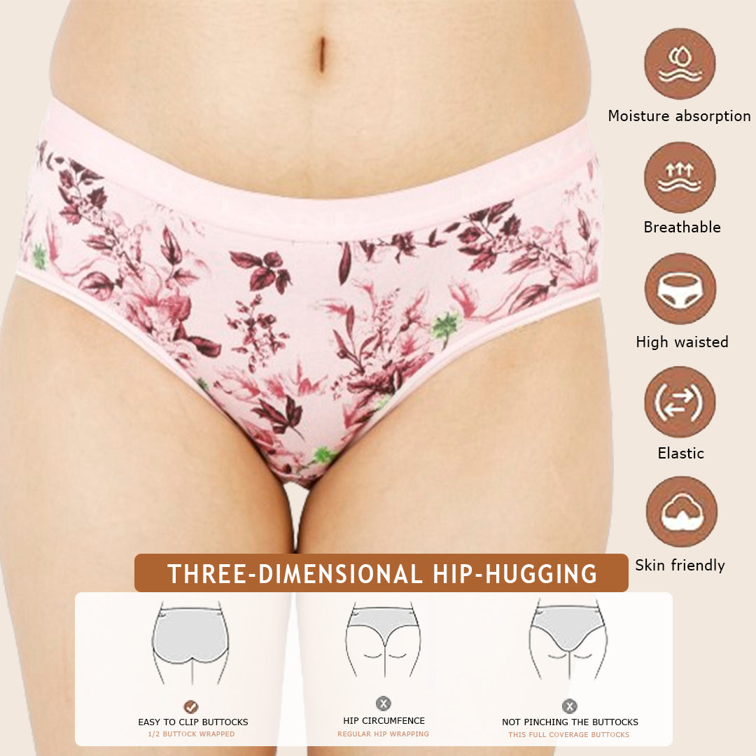 Women Full Coverage Printed Hipster Panty 12 Pcs Pack
