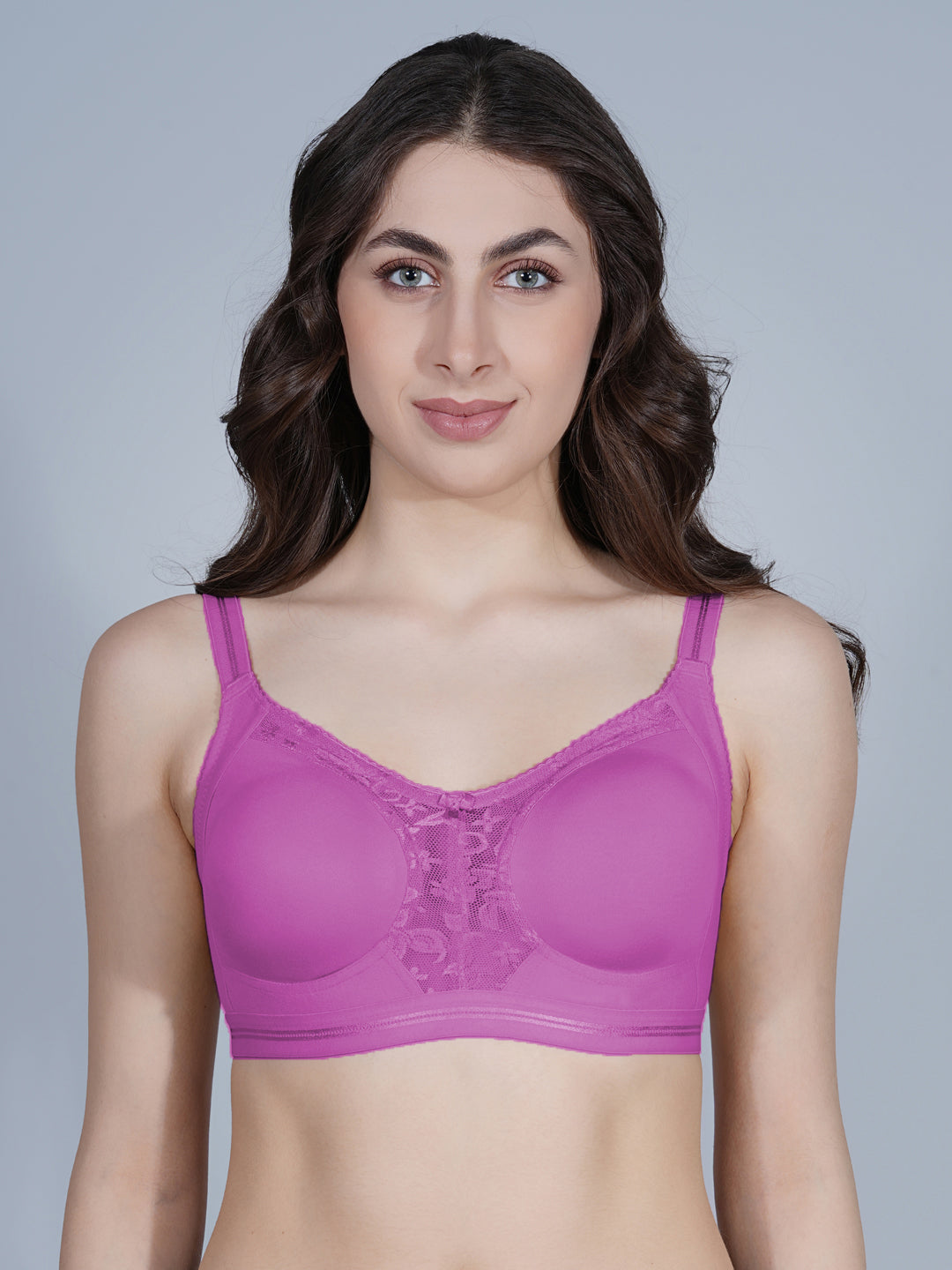 Centre Lace Seamless Full Coverage Non Padded Bra