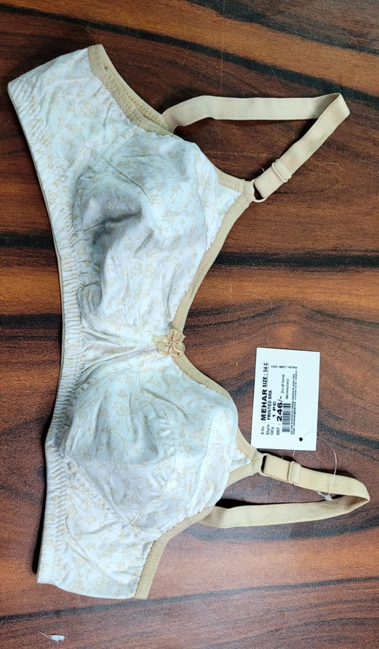 Full Coverage Printed Bra Assorted Colour 6 Pcs Pack