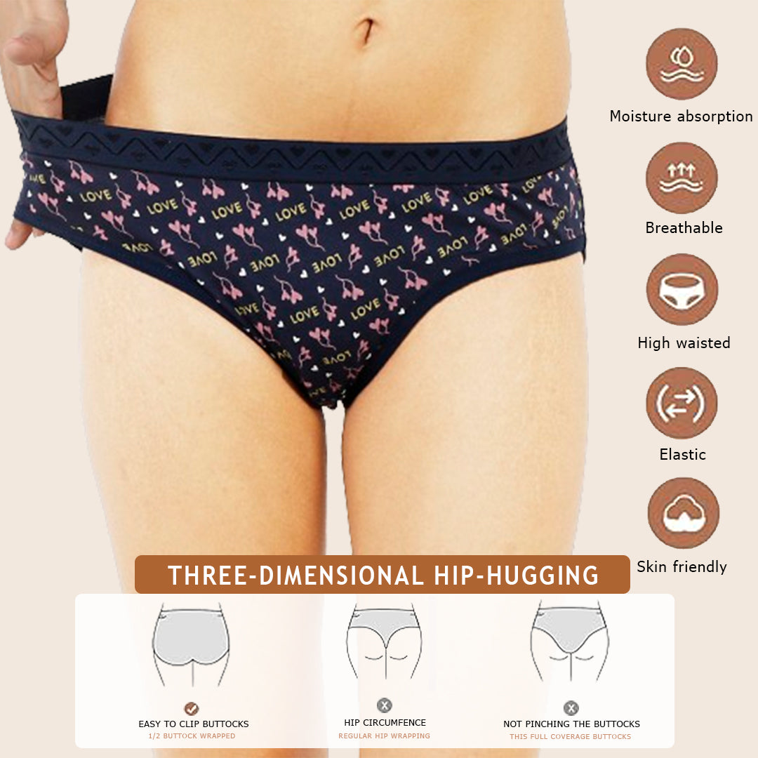 Women Full Coverage Printed Hipster Panty 12 Pcs Pack