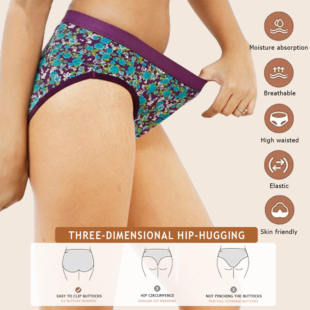 Women Full Coverage Printed Hipster Panty 12 Pcs Pack