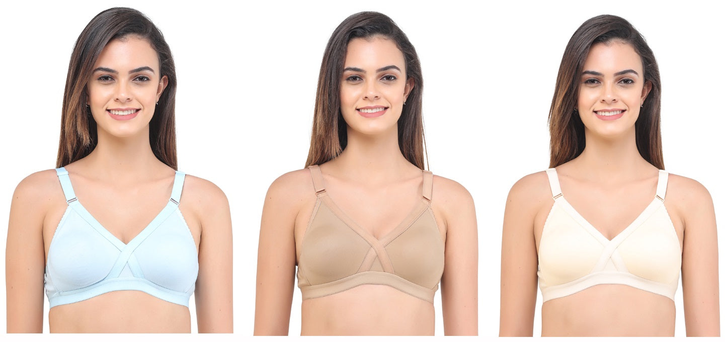 Cross Fit Seamless Bra Full Coverage Assorted Colour 6 Pcs Pack