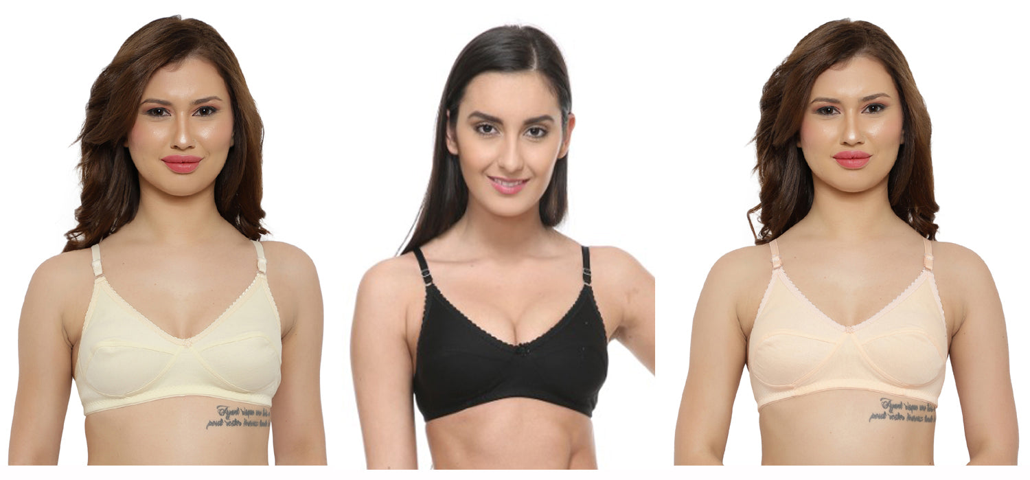 Daily Use Regular Bra Assorted Colour 6 Pcs Pack