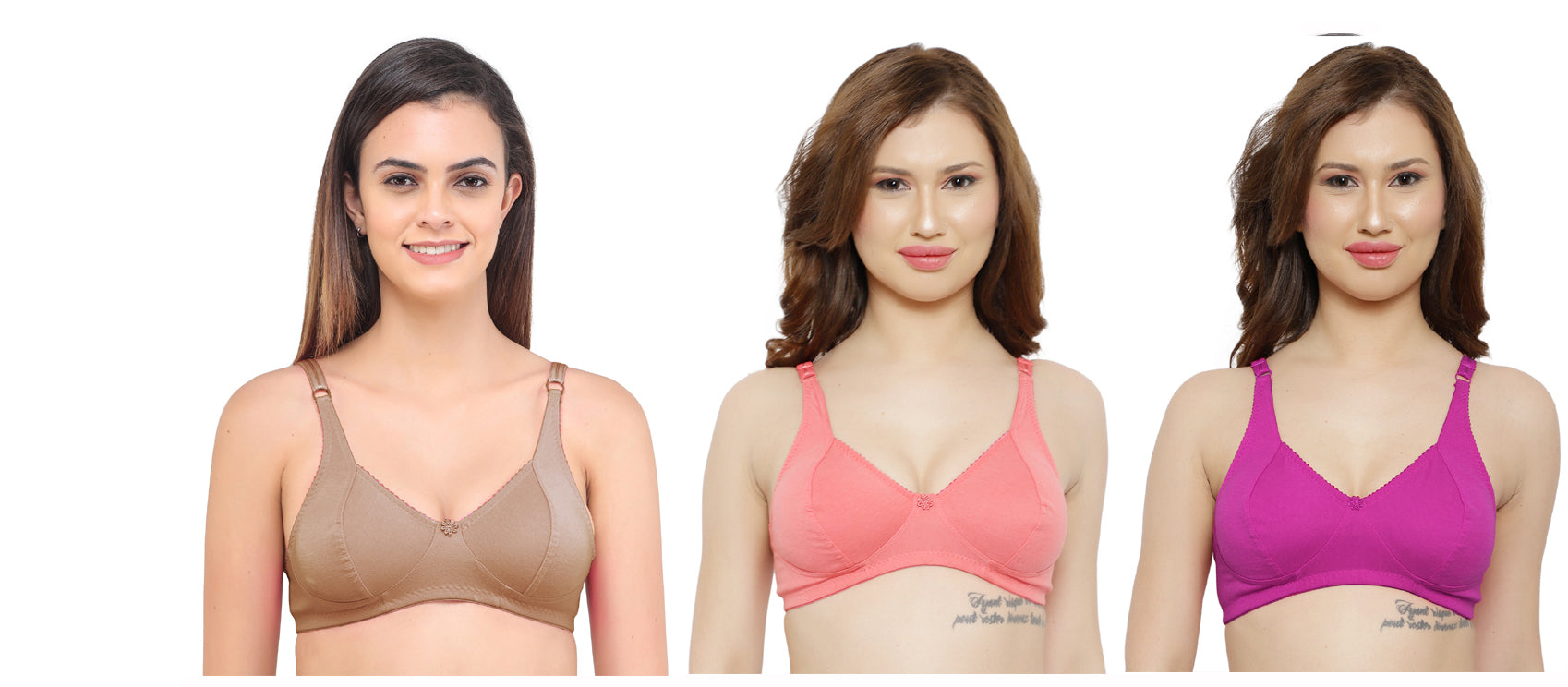 Full Coverage Bra Assorted Colour 6 Pcs Pack