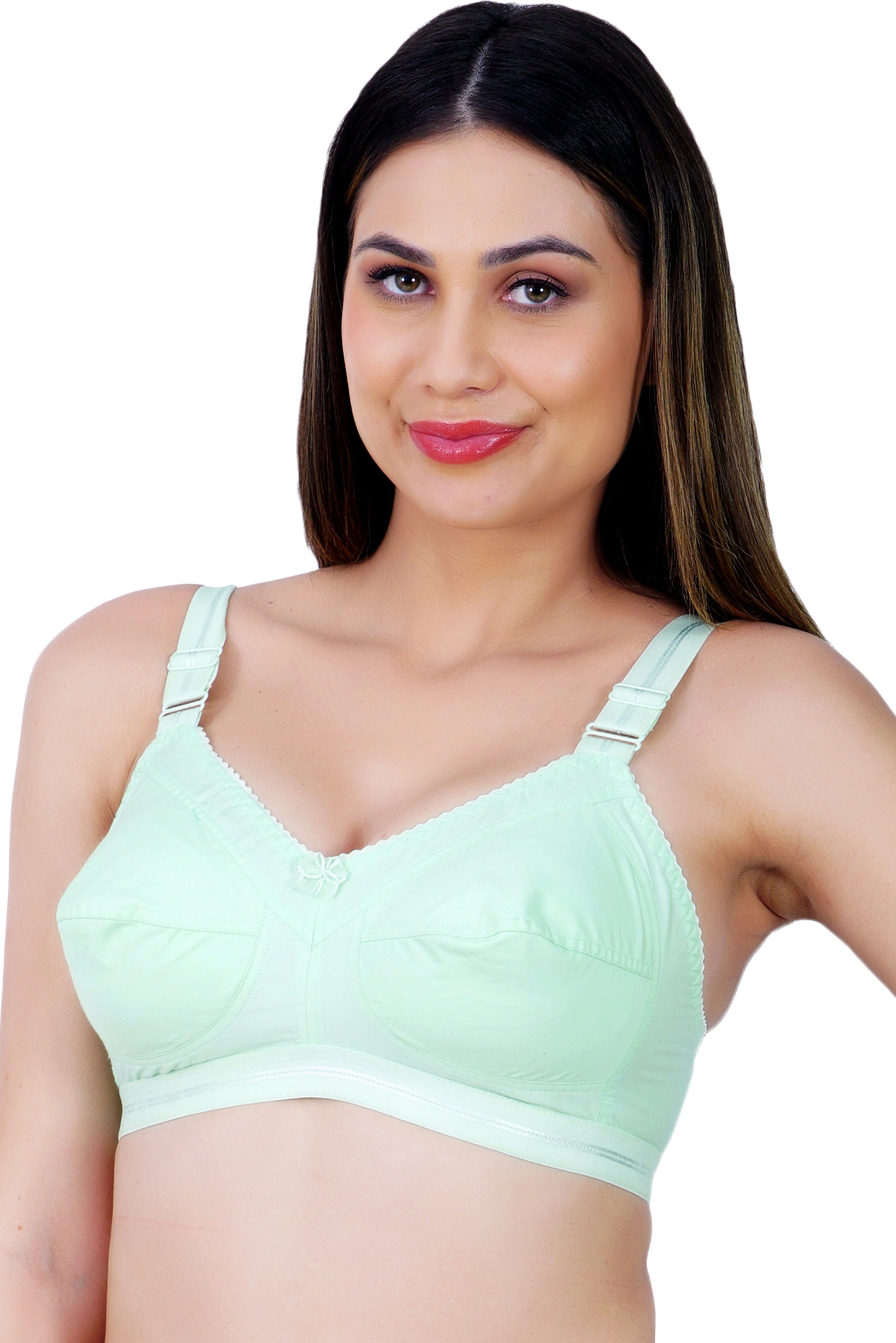 Full Coverage Back 4 Hook Cotton bra Assorted Colour 6 Pcs Pack