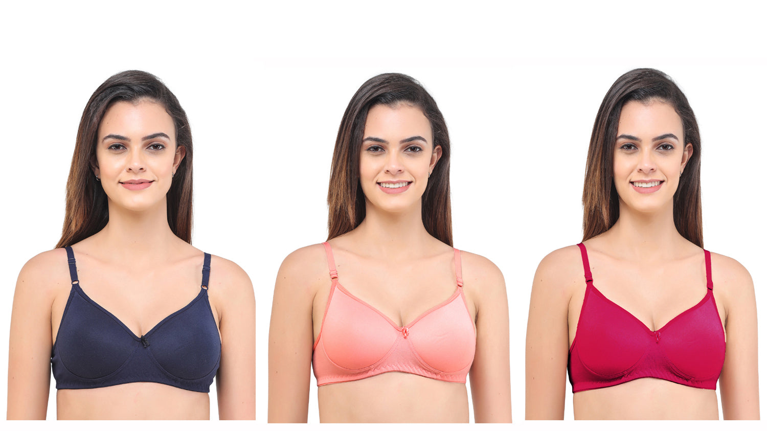 Light Padded Bra Seamless Assorted Colour 6 Pcs Pack