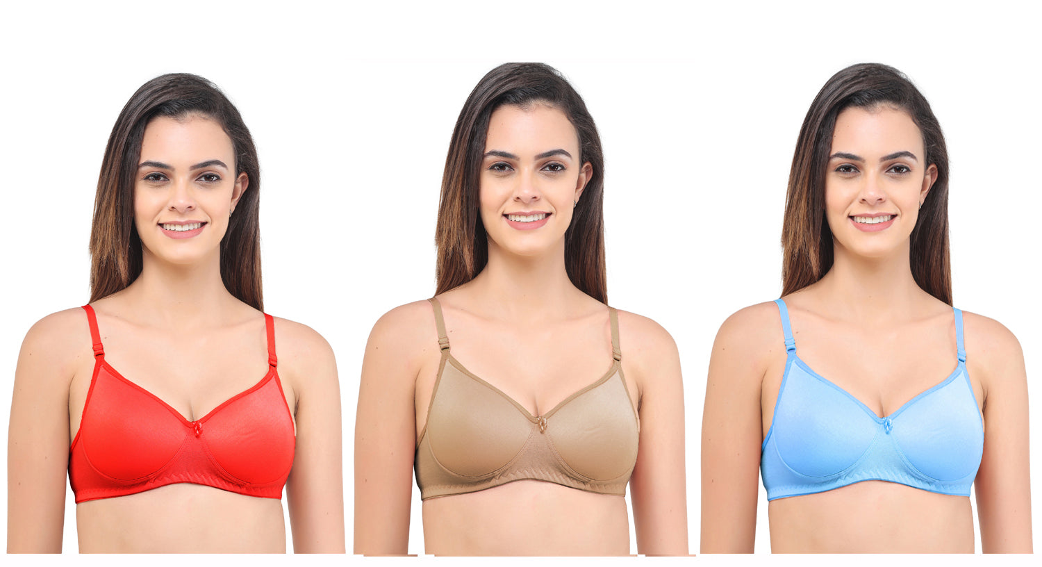 Light Padded Bra Seamless Assorted Colour 6 Pcs Pack