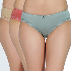 Women Full Coverage Solid Color Hipster Lycra Panty 12 pcs Pack