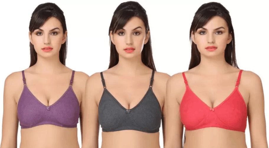 Women Full Coverage Lightly Padded Bra Assorted Colour 6 Pcs Pack